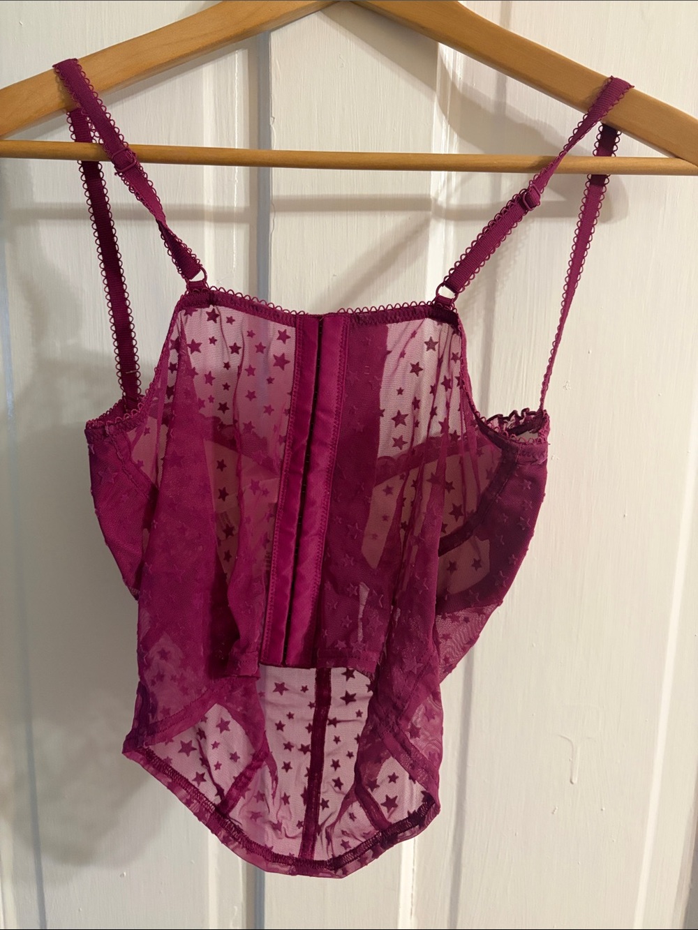 PINK by Victoria’s Secret Sheer Star Lace Bustier - Plum - Picture 4 of 4